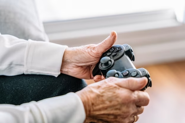 anziani che gioca ad un videogioco